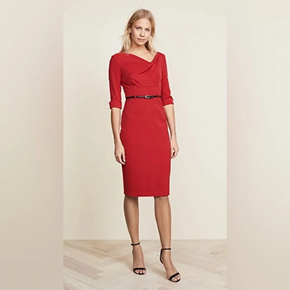 Black Halo Jackie O Three-Quarter Sleeve Dress